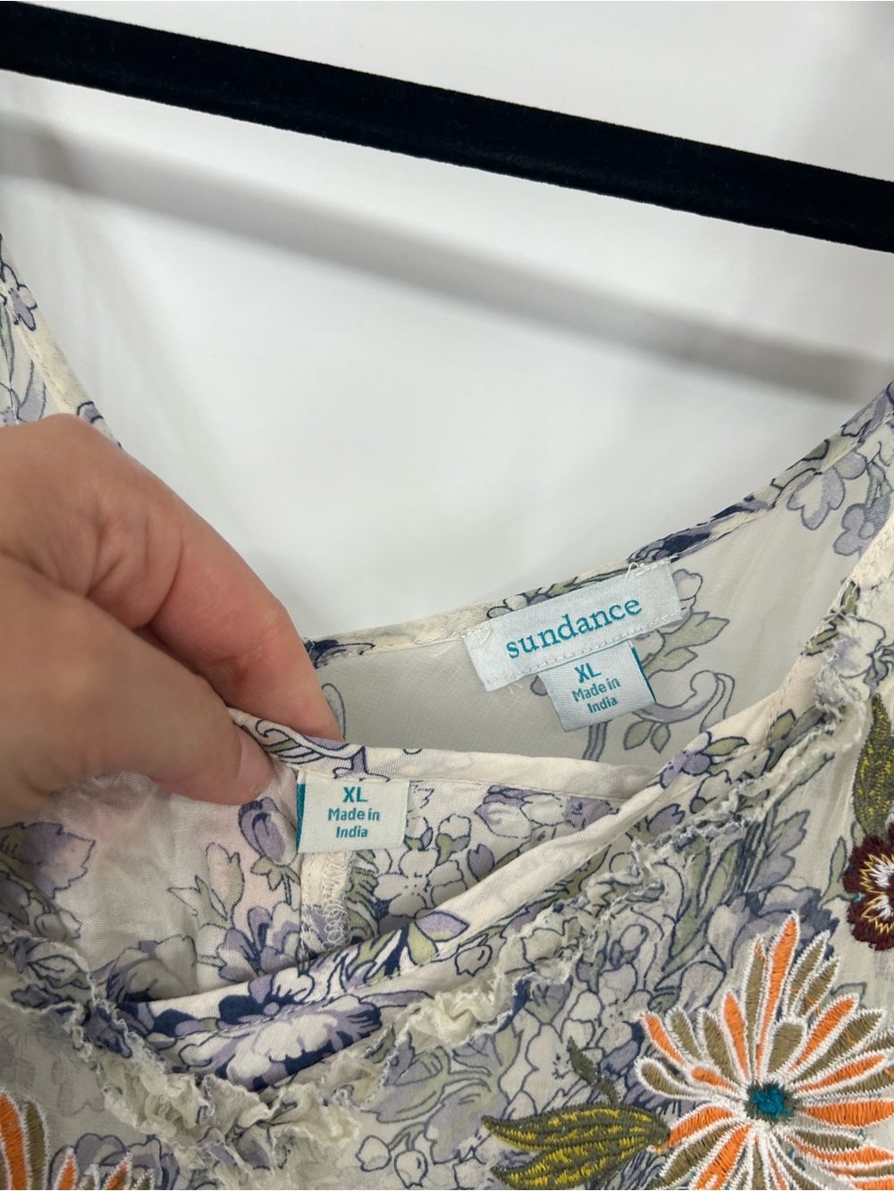 Sundance Sleeveless Floral Embroidered Maxi Dress Matching Slip - Picture 4 of 7